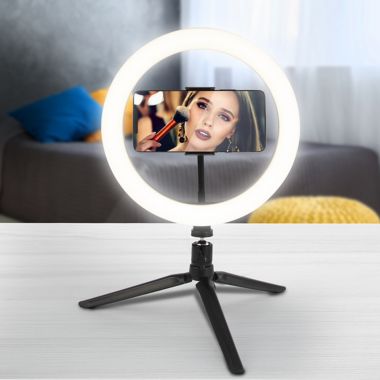 10-Inch Diameter LED Selfie Ring Light in Matte Black. View a larger version of this product image.