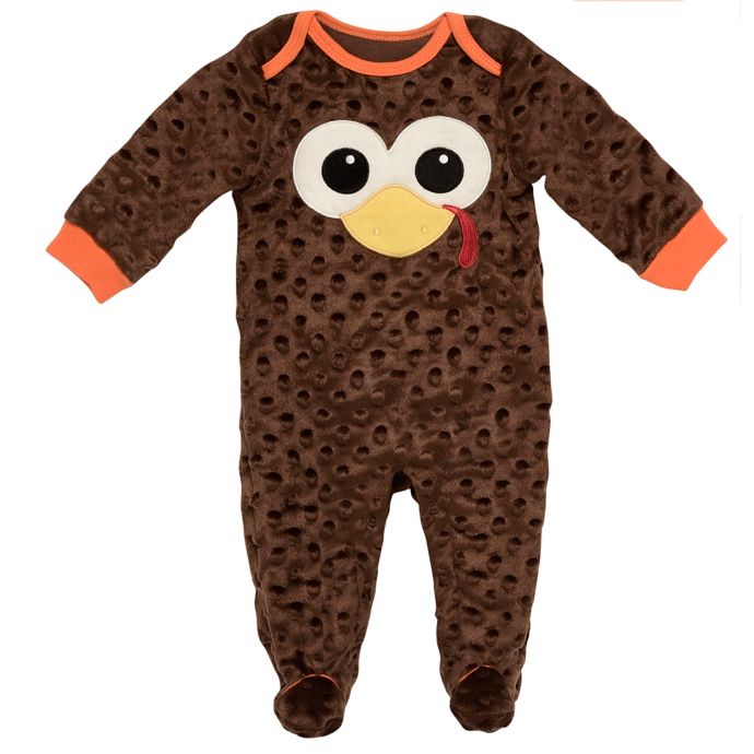 Baby Starters® Turkey Velour Footie in Brown buybuy BABY