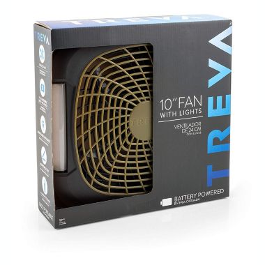 O2COOL&reg; Treva&reg; 10" Portable Battery Powered  Fan with Lights. View a larger version of this product image.