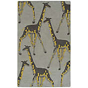 Kaleen Forever Fauna Giraffe 5&#39; x 8&#39; Indoor/Outdoor Area Rug in Charcoal