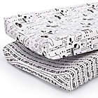 Alternate image 0 for The Peanutshell&trade; 2-Pack Animals/Tribal Stripe Changing Pad Covers in Black/White