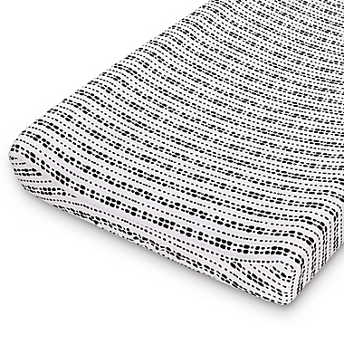 The Peanutshell&trade; 2-Pack Animals/Tribal Stripe Changing Pad Covers in Black/White. View a larger version of this product image.