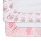 Alternate image 3 for The Peanutshell&trade; 2-Pack Hearts/Elephants Changing Pad Covers in Pink/Grey