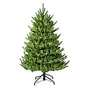 Puleo International 4.5-Foot Canadian Balsam Artificial Christmas Tree with White LED Lights