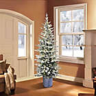Alternate image 1 for Puleo International Faux Arctic Fir Pre-Lit Potted Christmas Tree in Green