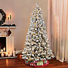 Alternate image 1 for Puleo International 6.5-Foot Pre-Lit Flocked Artificial Pine Christmas Tree in Green
