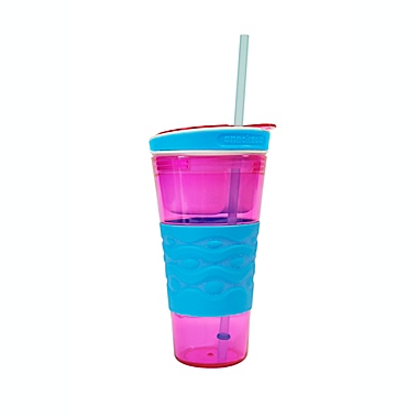 Snackeez&trade; 2-in-1 Snack Cup in Pink/Blue. View a larger version of this product image.