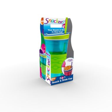 Snackeez&trade; 2-in-1 Snack Cup in Blue/Green. View a larger version of this product image.