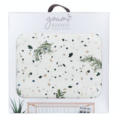goumi&reg; Organic Cotton Botanical Nursery Blanket in Green/White. View a larger version of this product image.