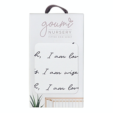Goumi&reg; Organic Cotton You Are Loved Crib Sheet in Black/White. View a larger version of this product image.