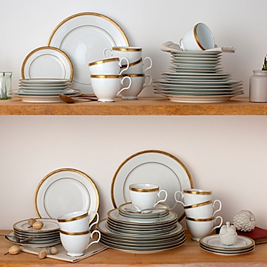 Noritake&reg; Stavely Gold 60-Piece Dinnerware Set. View a larger version of this product image.