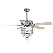 Safavieh Fint 52-Inch 3-Light Ceiling Fan in Chrome with Remote Control