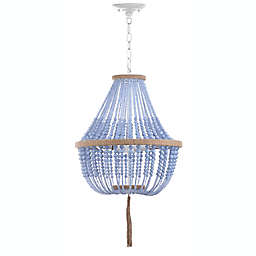 Safavieh Kristi 3-Light Beaded Pendant Lamp in Lush Blue