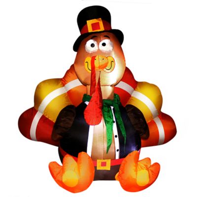 6-Foot Gobbles the Turkey Inflatable LED Lit Lawn Decoration