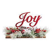 Glitzhome&reg; &quot;Joy&quot; 20-Inch Holiday Table Centerpiece in Red