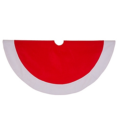 Glitzhome&reg; 42-Inch Felt Christmas Tree Skirt in Red/White<br />. View a larger version of this product image.