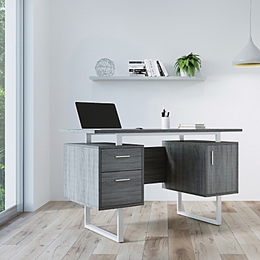 Techni Mobili Modern Office Desk in Grey. View a larger version of this product image.