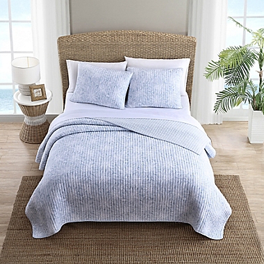 Tommy Bahama&reg; Makena 3-Piece Reversible Full/Queen Quilt Set in Blue. View a larger version of this product image.
