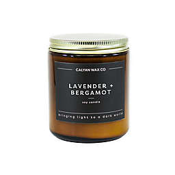 Calyan Wax Co. Lavender + Bergamot Jar Soy Candle in Amber Brown