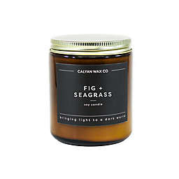 Calyan Wax Co. Fig + Seagrass Jar Soy Candle in Amber Brown