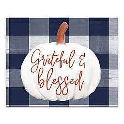 Grateful and Blessed Plaid 8x10 Canvas Wall Art