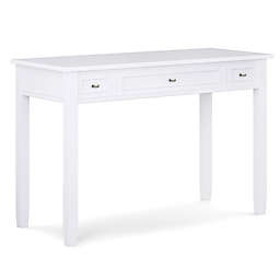 Simpli Home Warm Shaker Solid Wood Desk in White
