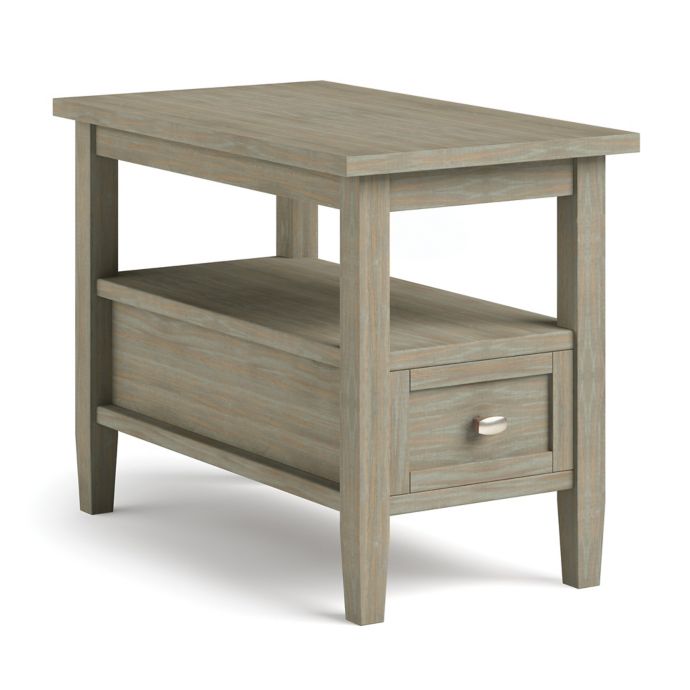 Simpli Home Warm Shaker Solid Wood Narrow Side Table | Bed ...