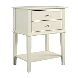 Ameriwood Home Cottage Hill 2-Drawer End Table in White