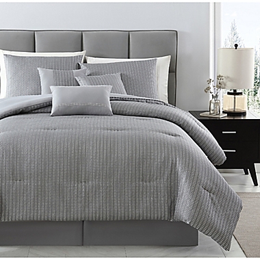 Rayden Jacquard 7-Piece King Comforter Set in Grey. View a larger version of this product image.