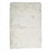 Faux Fur Rectangle Rug in Off-White