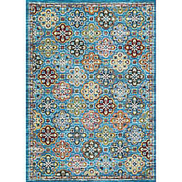 Couristan Gypsy Nameh 5'3 x 7'6 Area Rug in Blue Topaz