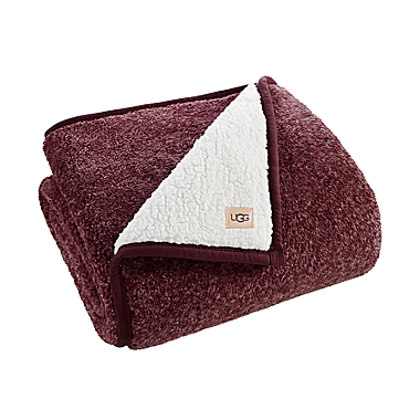 UGG&reg; Melange Classic Sherpa Throw Blanket in Red. View a larger version of this product image.