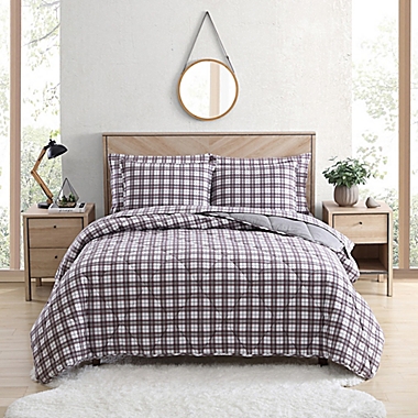 UGG&reg; Juvie 3-Piece Full/Queen Flannel Comforter Set in Cabernet. View a larger version of this product image.