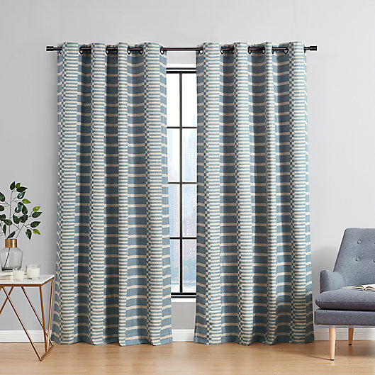 Alternate image 1 for Urban Thread® Ranchester 84-Inch Grommet Room Darkening Curtain Panel in Blue (Single)