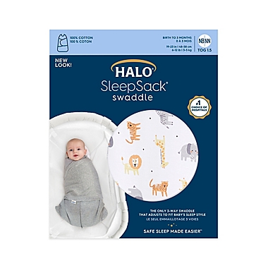 HALO&reg; SleepSack&reg; Preemie Jungle Adjustable Swaddle in Grey. View a larger version of this product image.