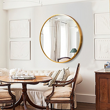 Neutype 40.5-Inch Round Wall Mirror in Gold. View a larger version of this product image.
