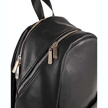 Little Unicorn Skyline Faux Leather Diaper Backpack in Black. View a larger version of this product image.