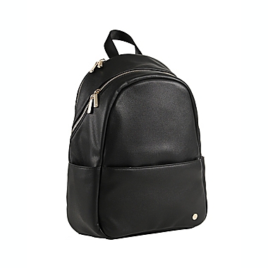 Little Unicorn Skyline Faux Leather Diaper Backpack in Black. View a larger version of this product image.