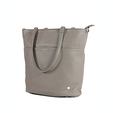 Little Unicorn Citywalk Faux Leather Diaper Tote in Grey. View a larger version of this product image.