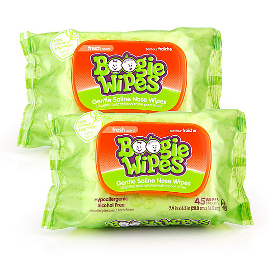 Alternate image 1 for Boogie Wipes® 2-Pack 45-Count Saline Wipes in Fresh Scent