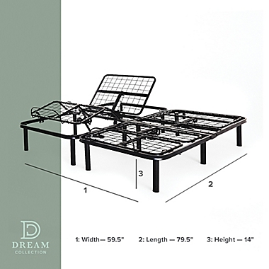 Dream Collection&trade; by LUCID&reg; Essential Queen Adjustable Bed Base in Black. View a larger version of this product image.