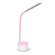iHome RGB Color Changing LED Desk Lamp with USB Charger in Pastel Pink