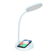 iHome&reg; Led Desk Lamp with Flex Neck &amp; 5-Watt Qi Wireless Charging in White