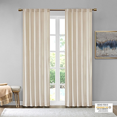 510 Design Colt Velvet 63-Inch Rod Pocket Room Darkening  Curtain Panel in Ivory (Set of 2). View a larger version of this product image.