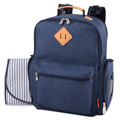 blue diaper backpack