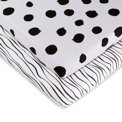 Ely&#39;s &amp; Co.&reg; 2-Pack Abstract Bassinet Sheets in Black