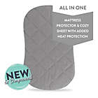 Alternate image 2 for Ely&#39;s & Co.&reg; Waterproof Quilted Bassinet Sheet in Grey