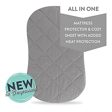 Ely&#39;s & Co.&reg; Waterproof Quilted Bassinet Sheet in Grey. View a larger version of this product image.