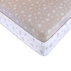 Alternate image 0 for Ely&#39;s &amp; Co. 2-Pack Stars Jersey Cotton Crib Sheets in Tan