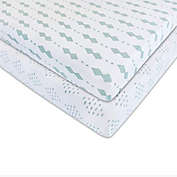 Ely&#39;s &amp; Co. 2-Pack Diamonds Jersey Cotton Crib Sheets in Sage